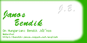 janos bendik business card